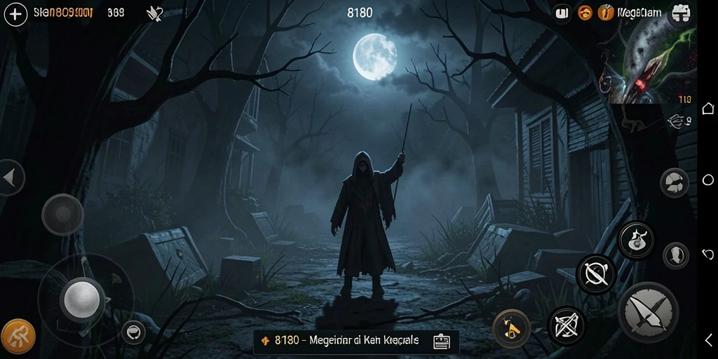 Screenshot dari gameplay menakutkan dalam 8180 yang menunjukkan suasana Horror.