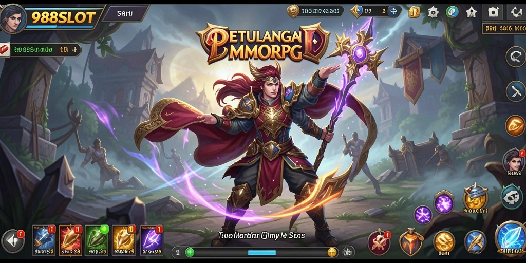 Tangkapan layar gameplay MMORPG 988SLOT menampilkan aksi seru dan pertempuran epik.