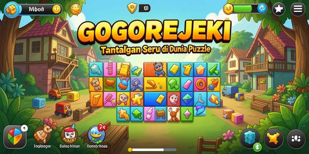 Tampilan gameplay GOGOREJEKI dengan teka-teki menantang.
