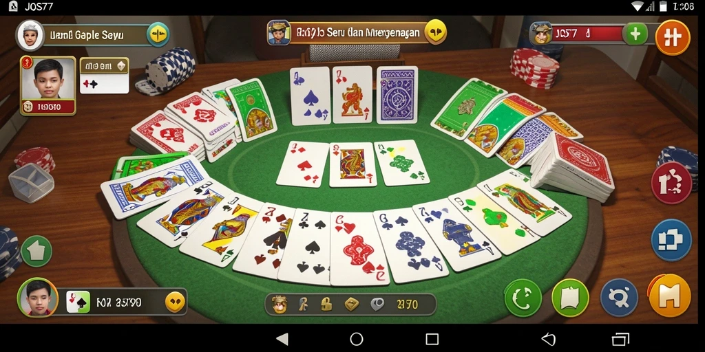 Tampilan gameplay JOS77 menunjukkan keseruan bermain Gaple.