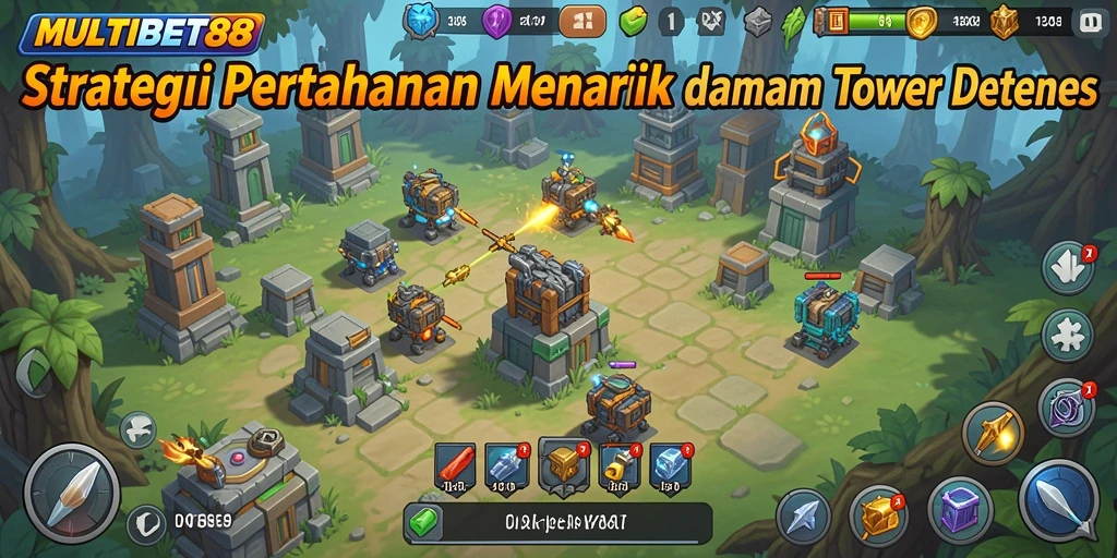 Screenshot dari gameplay MULTIBET88 menunjukkan pertahanan strategis yang intens.