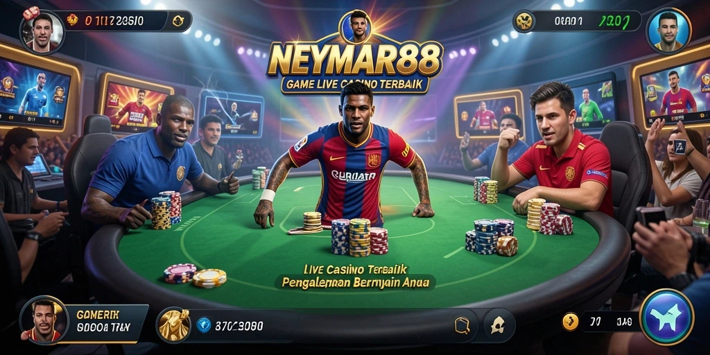 Screenshot gameplay NEYMAR88 menampilkan suasana Live Casino yang memukau.
