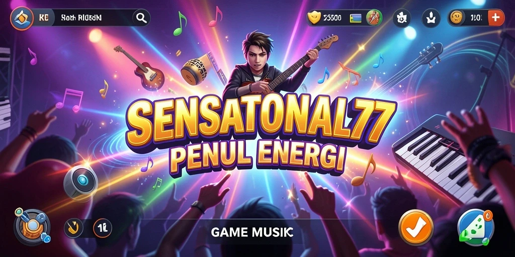 Tampilan gameplay SENSATIONAL77 yang menarik dengan musik yang menghibur.