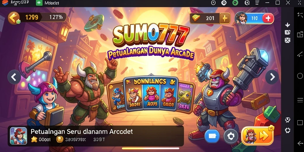 Tampilan gameplay yang mendebarkan dalam SUMO777, penuh aksi dan tantangan.