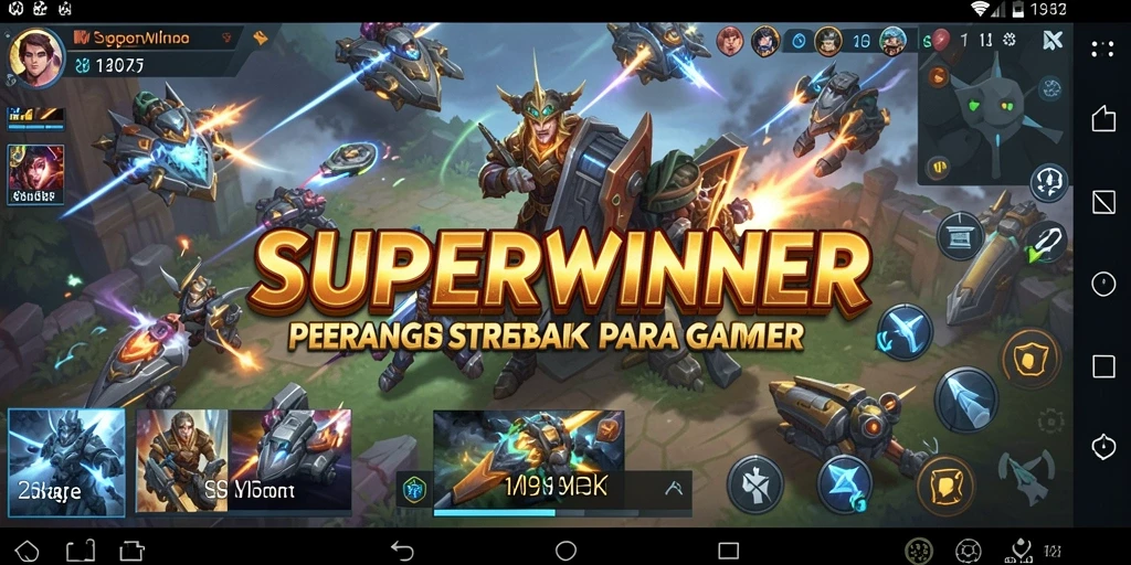 Tangkapan layar gameplay SUPERWINNER yang menunjukkan aksi strategi mendebarkan.