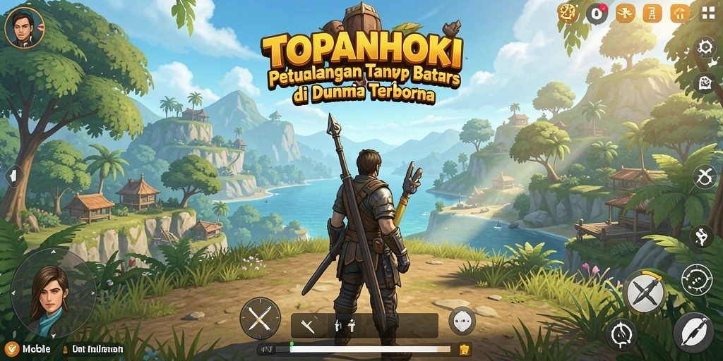 Screenshot menampilkan petualangan penuh aksi di dunia terbuka.