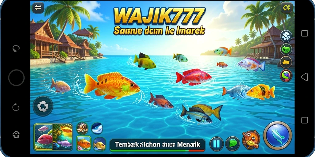 Screenshot gameplay seru dari WAJIK777 menunjukkan aksi tembak ikan.