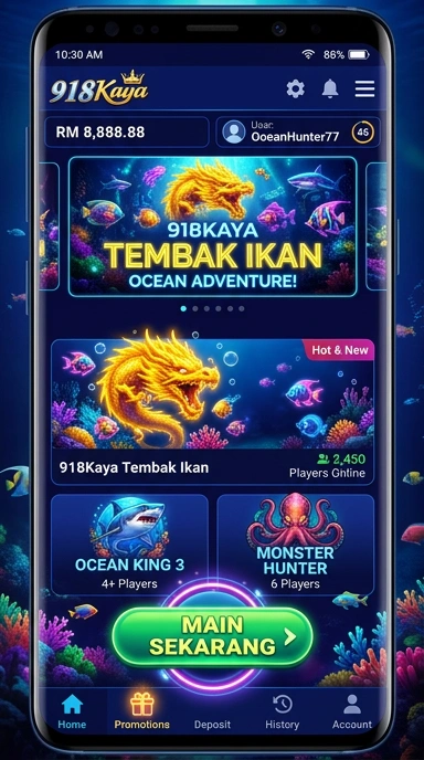 Pengguna sedang menjelajahi katalog aplikasi di 918kaya.